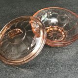 Bonbonnière vintage en verre rose