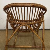 Rattan basket armchair from the 60s and 70s