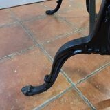 Old bistro table with oak top