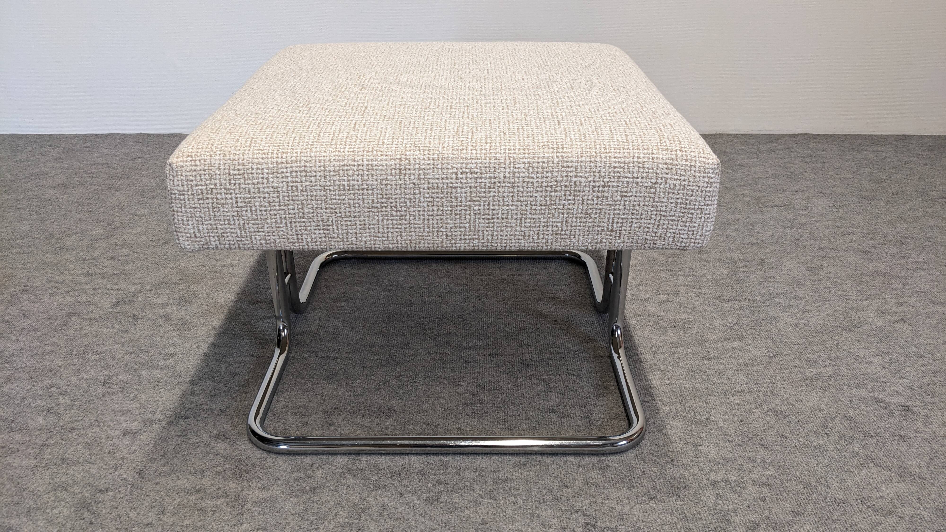 Low stool or tubular ottoman Space Age, France around 1970