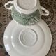 Ensemble de 2 bols à bouillon et soucoupes verts ironstone England