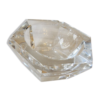 Cendrier hexagonale en cristal très épais