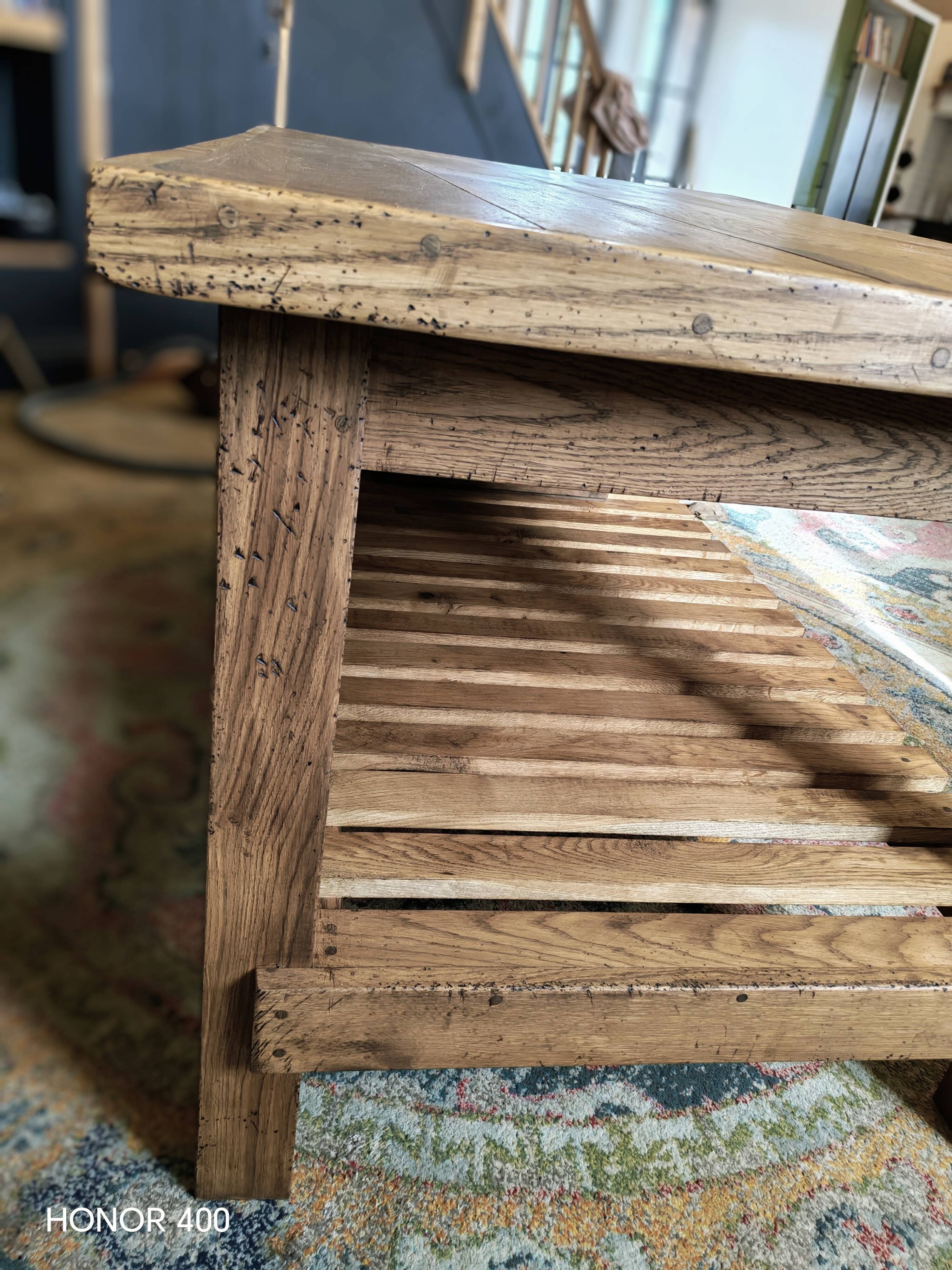XXL solid oak kitchen island/worktop 180 x 105
