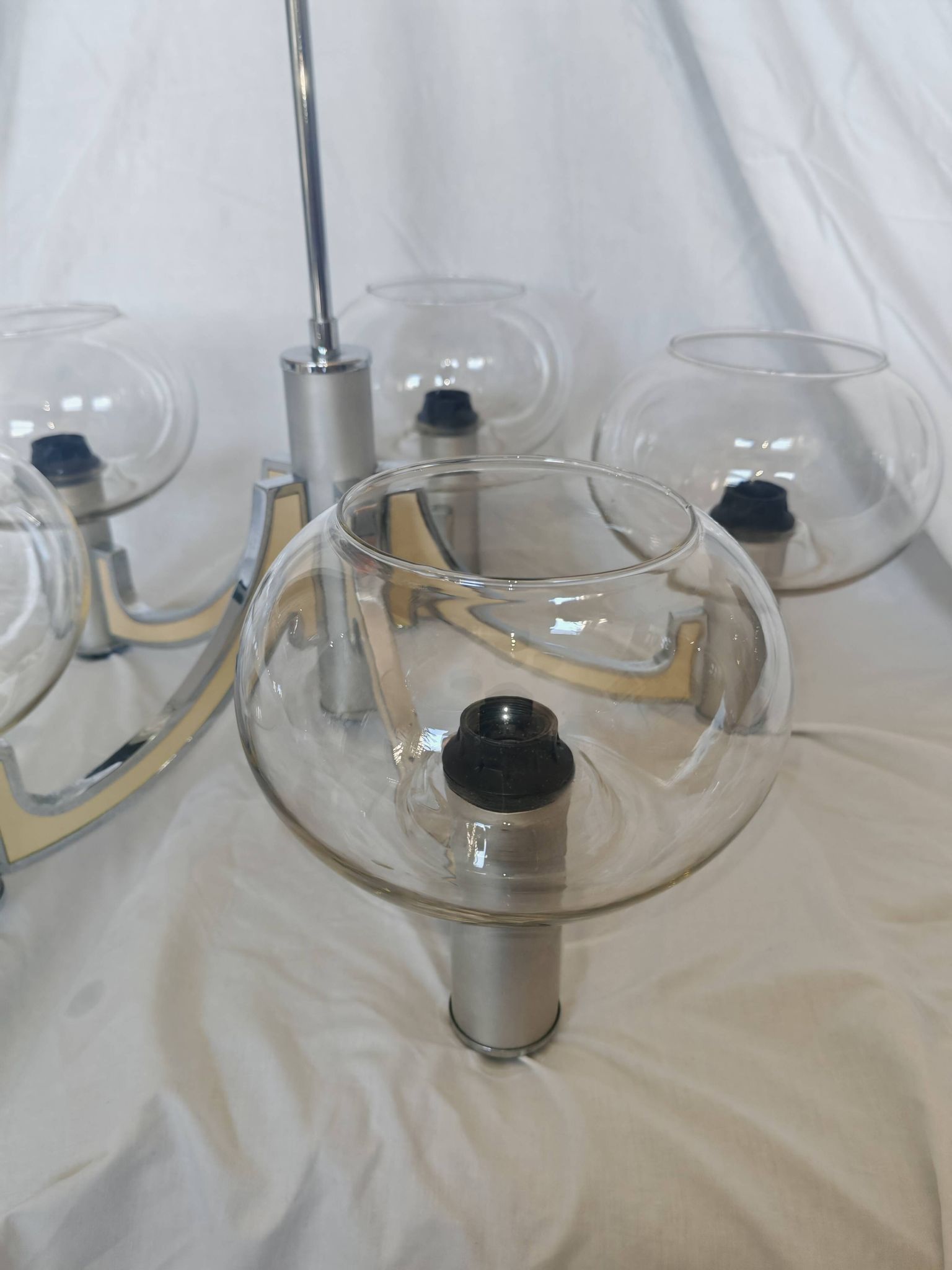 5-branched chandelier by Sciolari, Italy, space age, 1970