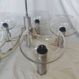 5-branched chandelier by Sciolari, Italy, space age, 1970