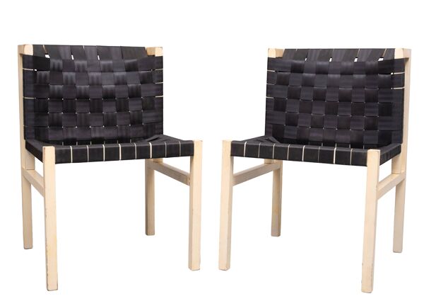 Ensemble de 4 chaises ''Ceinture de sécurité'' Gijs Bakker 1978 Hollande