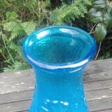 Blue glass vase from vintage Empoli glassware 70s/80s