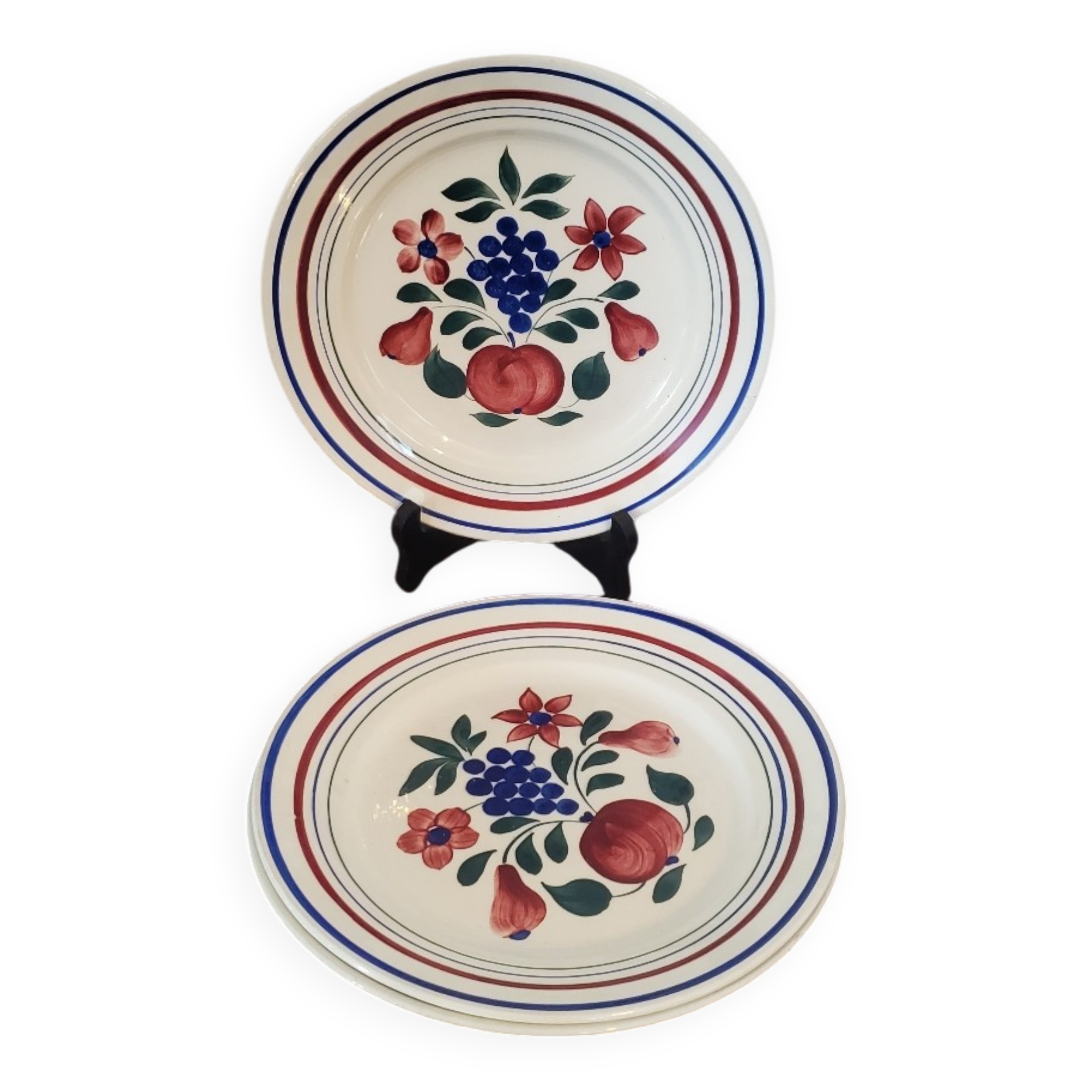 Lot of 3 vintage K & G Lunéville plates