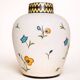 Art Deco vase by Louis Dage, frosted enamel and hand-painted floral decoration, years.