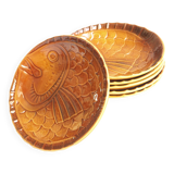 6 amber fish plates