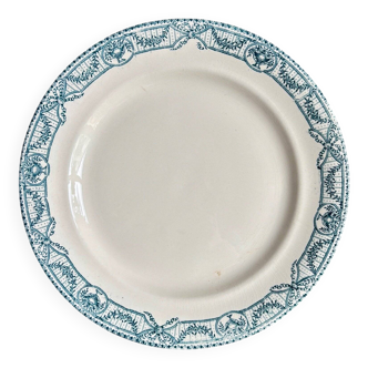 Plat rond Salins en terre de fer, service "Directoire"