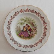 Lot vintage porcelain plates by Digoin Fragonard