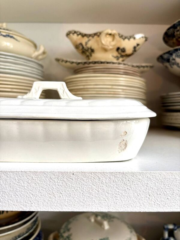 Boîte à peigne Gien en terre de fer blanche