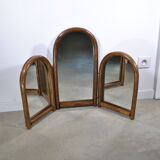 Triptych rattan mirror year 70.