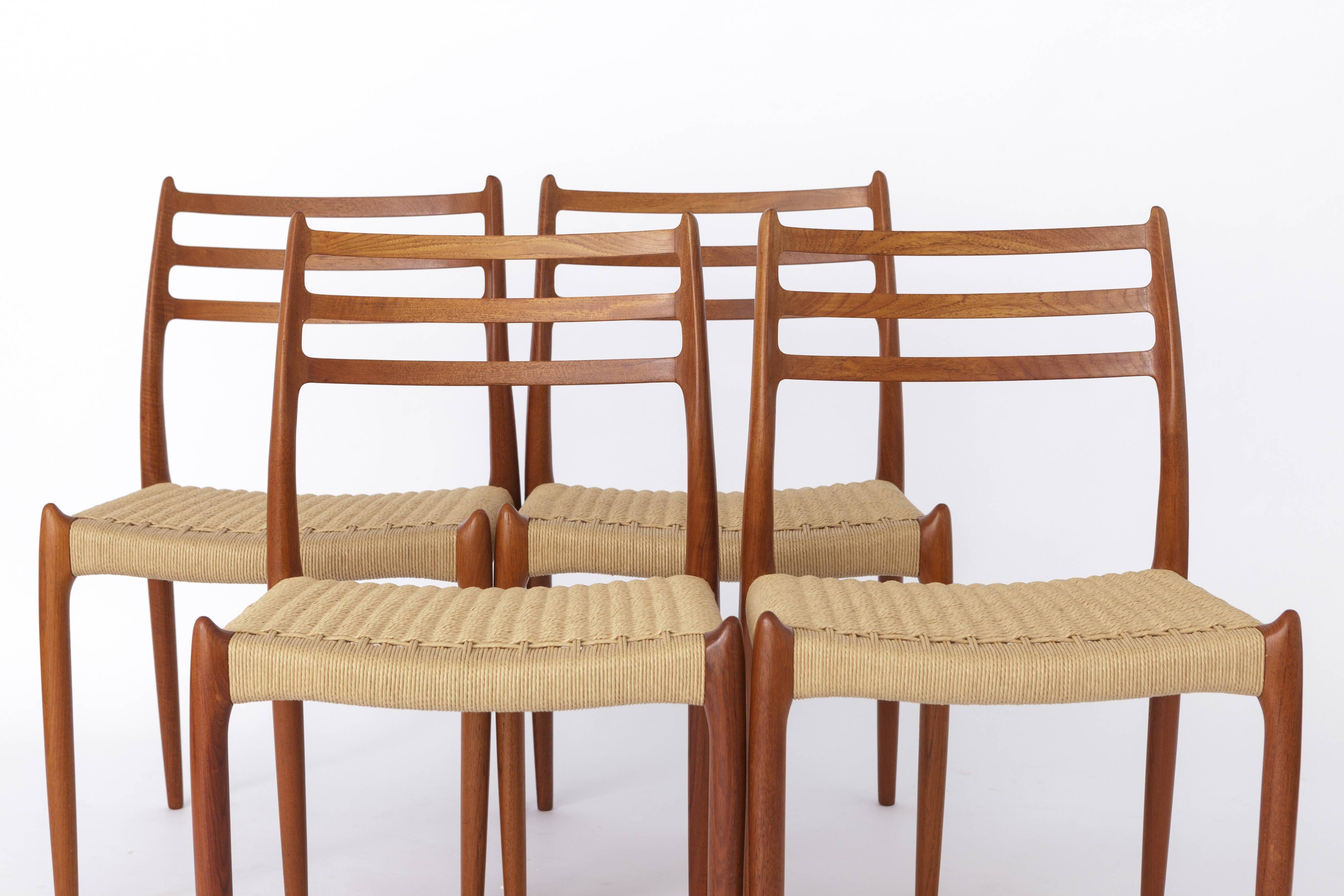4 of 8 Niels Otto Møller Model 78 Dining Chairs | Danish Teak 1960s Vintage
