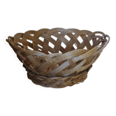 Panier Grande corbeille osier tressé vintage
