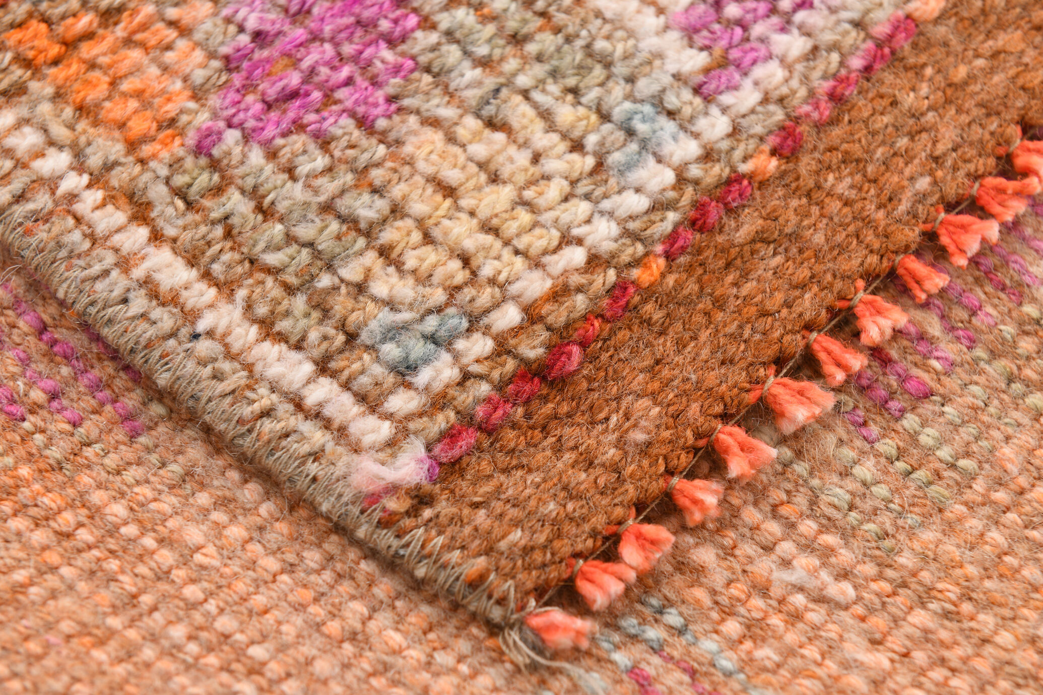 Turkish vintage geometric pattern red runner rug