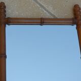 Mirror with turned wooden frame imitation bamboo