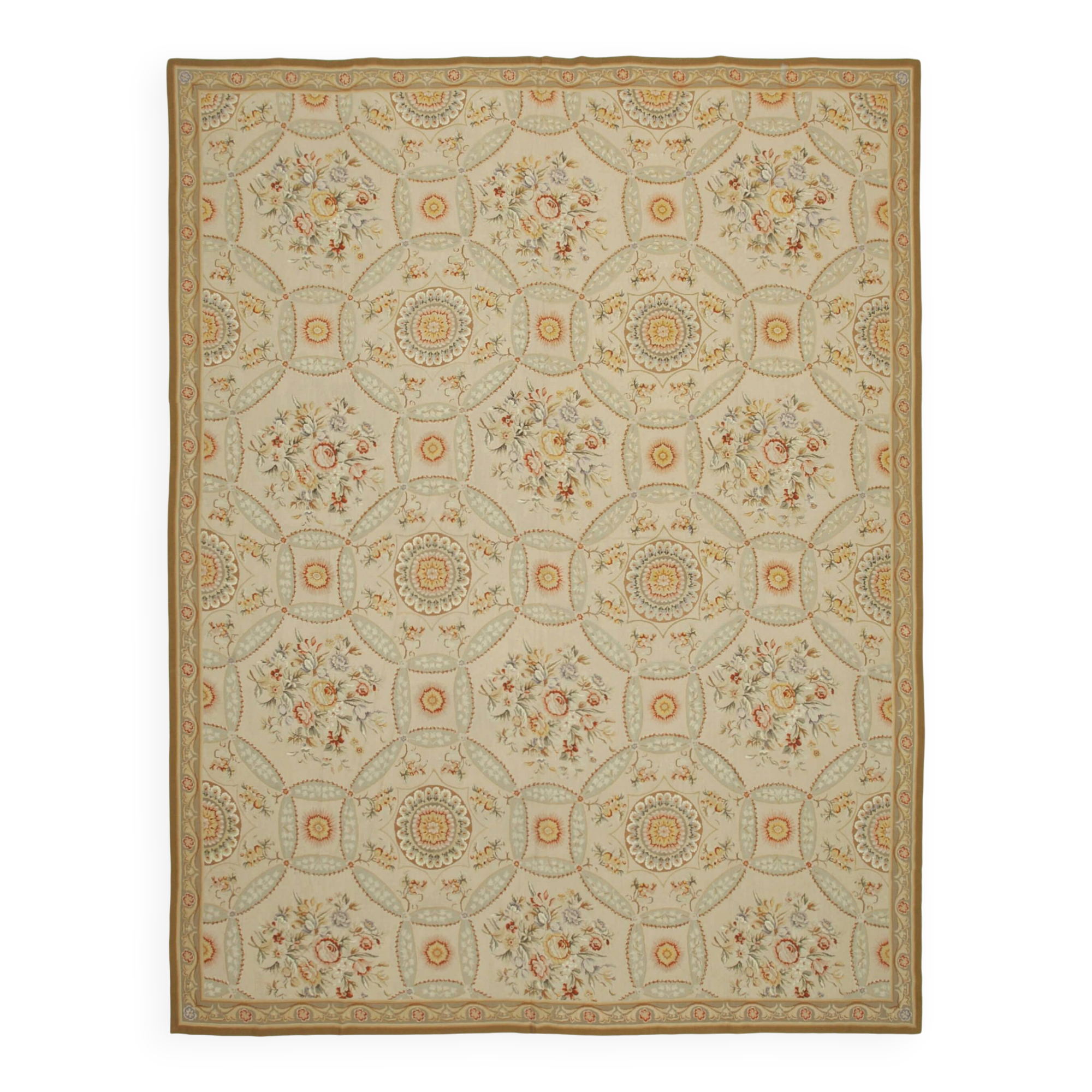 Handmade Vintage Flatweave Needlepoint Kilim 346 cm x 449 cm
