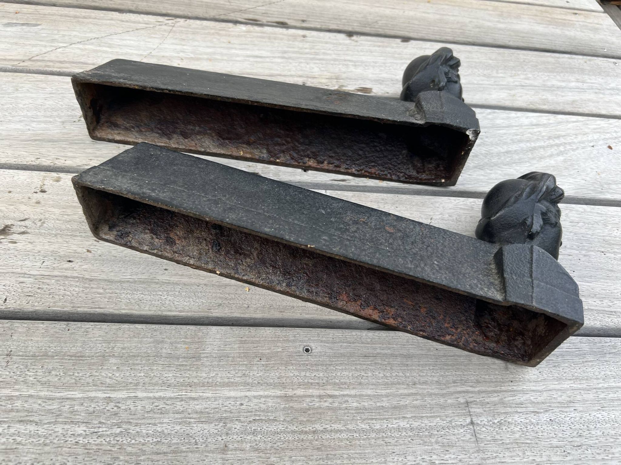2 antique andirons