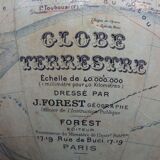 Globe terrestre Forest fin XIXe début XXe piètement bois tourné