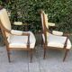 Pair of Louis XVI style armchairs solid walnut