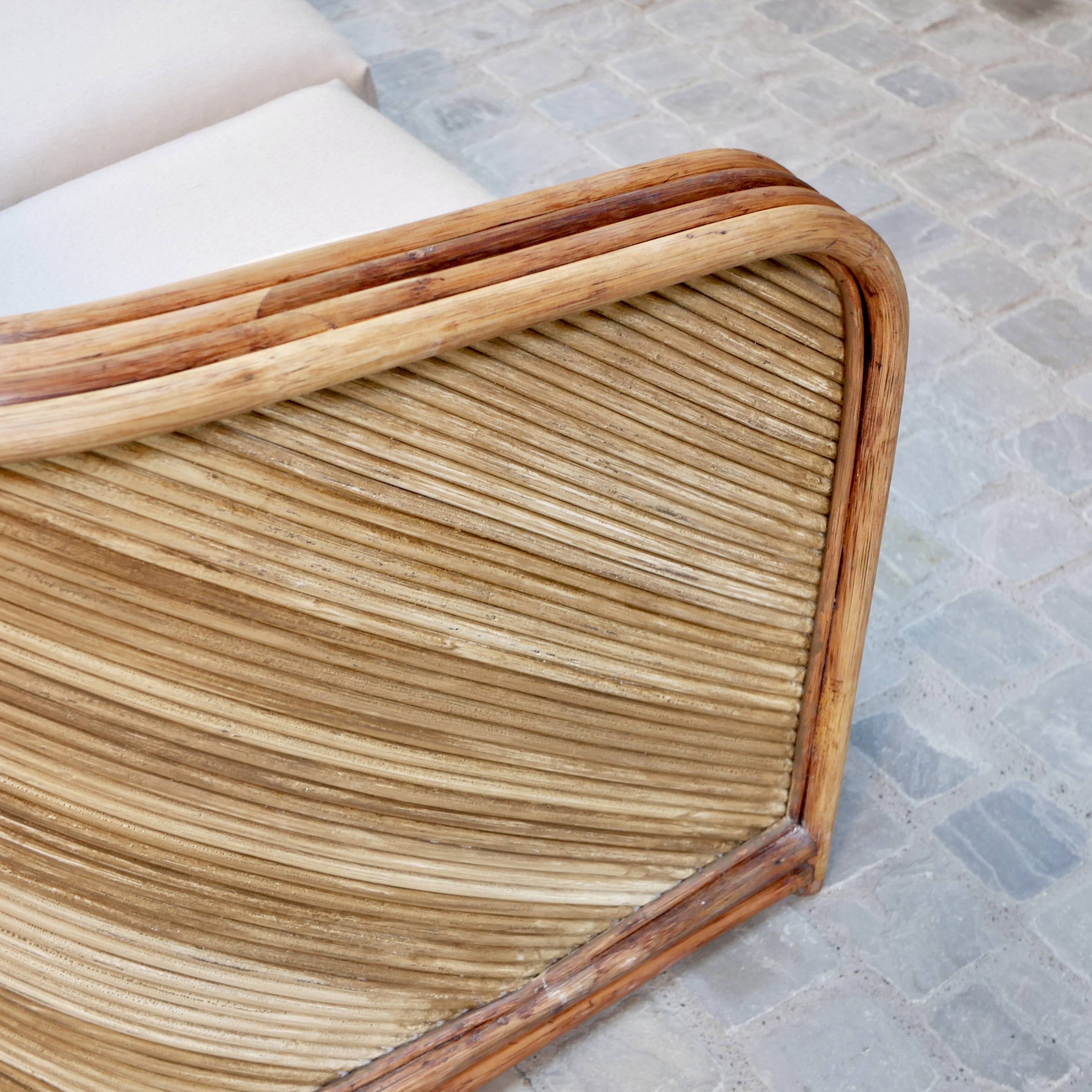Maugrion rattan sofa for Roche Bobois, 1980s