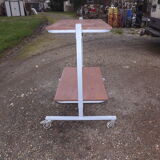 Iron and wood industrial rolling table