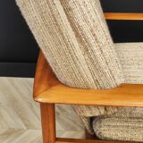 Mid century vintage armchair with footrest