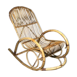 rocking chair en rotin