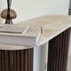 Console travertin et bois | chêne foncé