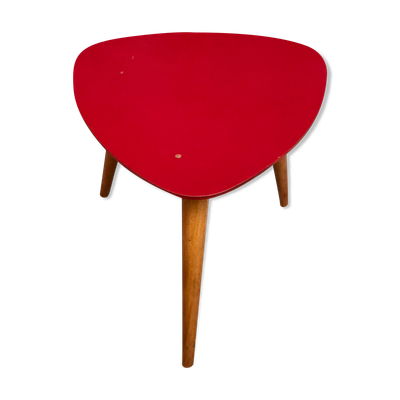 Guéridon triangulaire rouge, 1950