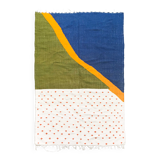 Ecru Berber kilim with colorful patterns 303x198m