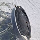 Vintage German Leaf Pattern Glass Sconce or Recessed Light