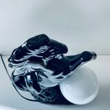 Ceramic and opaline horse lamp