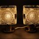 1970s Pair of Brass/Glass Table Lamps by Kamenicky Senov, Czechoslovakia