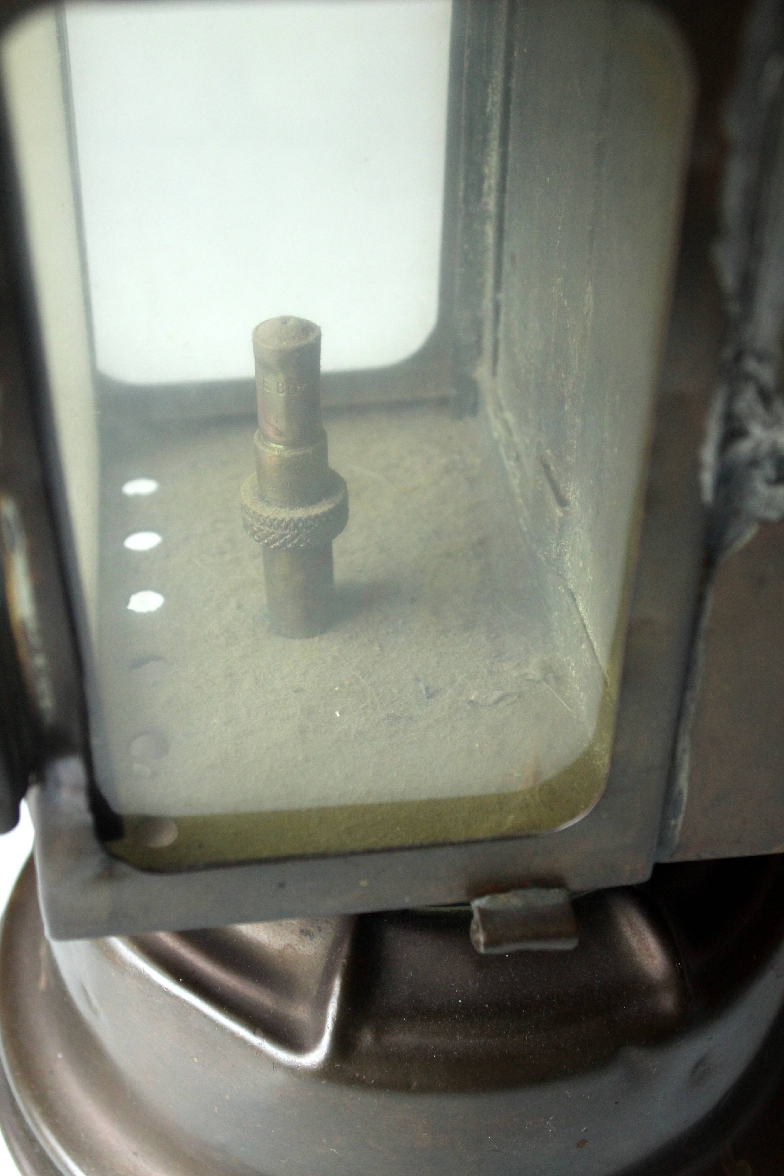 1930s - old carbide lamp, railway signal lamp, made of copper, metal and glass, by A. Butin/Paris