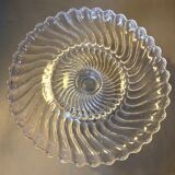 Compotier en verre moulé torsadé