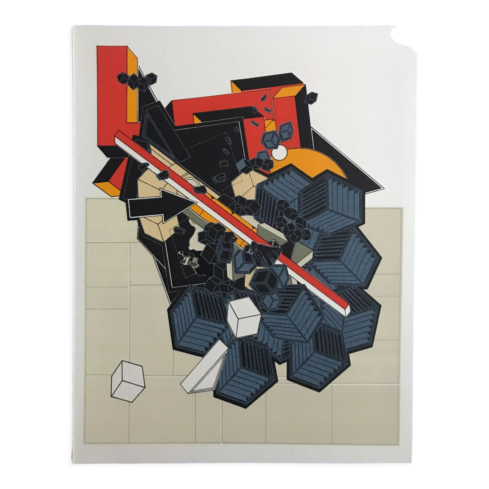 Lithographie d'Alain Le Yaouanc, la terre, 1978