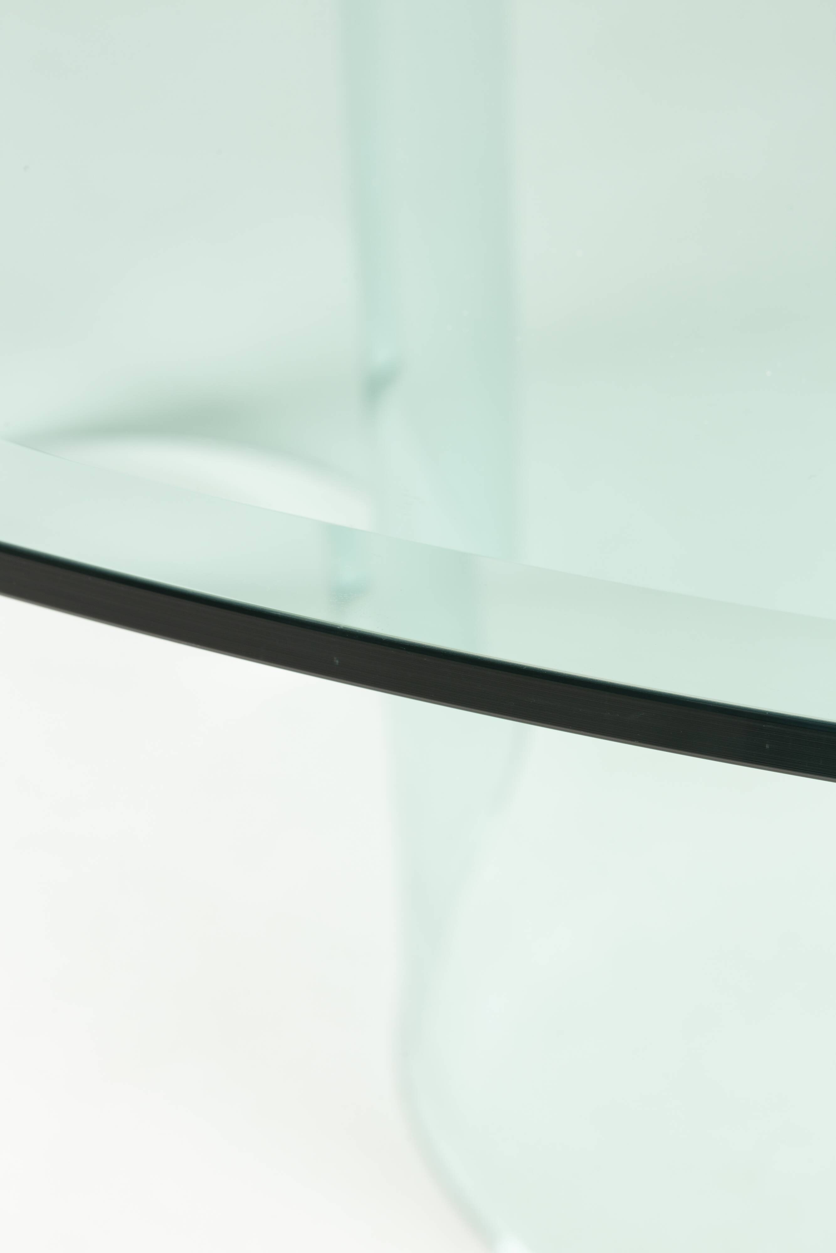 Vintage glass dining table, 1980s