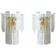 Venied-white alabastro strips “listelli” murano glass wall sconces