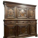 Important buffet-style renaissance in walnut.