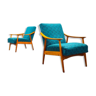 Pair of armchairs Czechoslovak green 1960