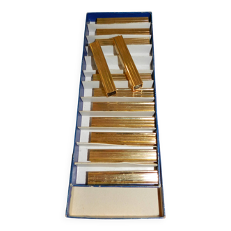Set of 12 golden knife holders