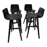 Set of 4 solid beech stools