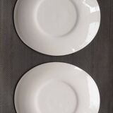 Set of 4 oval enameled ceramic plates - Handcrafted