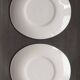 Set of 4 oval enameled ceramic plates - Handcrafted