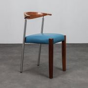 Set of 4 postmodern leather dining chairs, Italy, 1990s