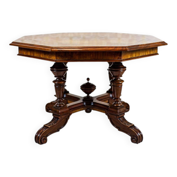 Antique Walnut Center Table, 1890s