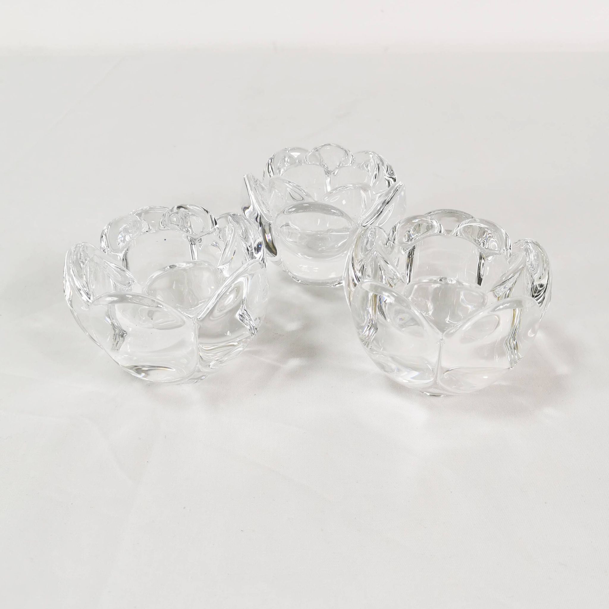 Crystal candlesticks, Royal Copenhagen, Denmark, 1980s.